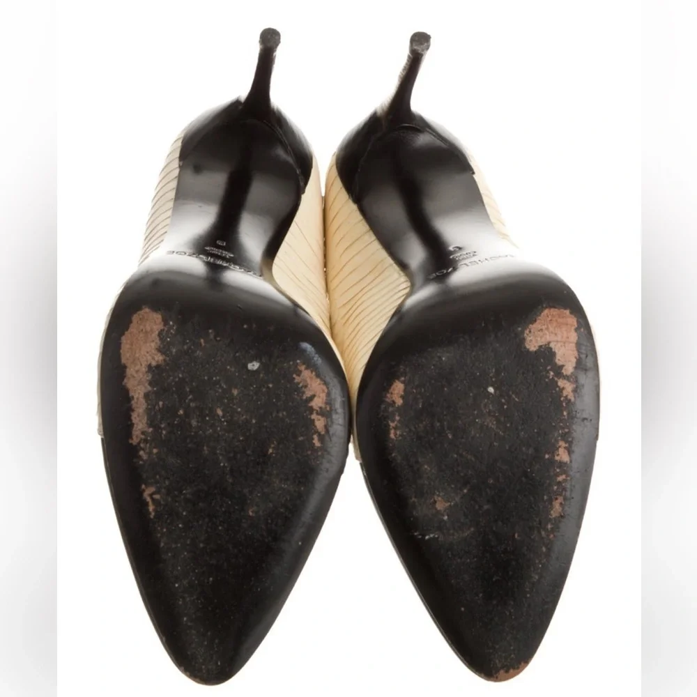 Rachel Zoe Gael Leather Snakeskin Trimmed Pointed-Toe Booties, Size 9